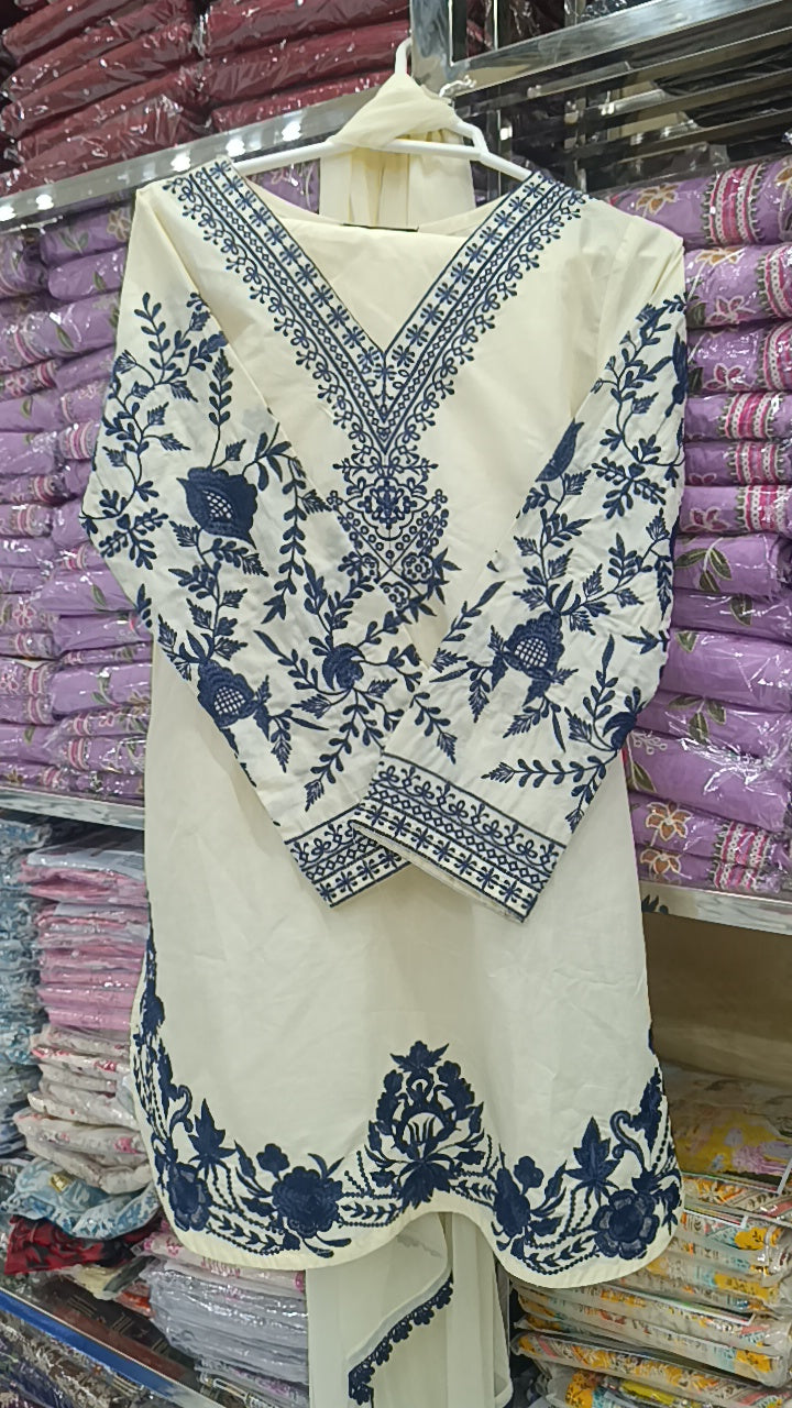 3pc kaira white blue