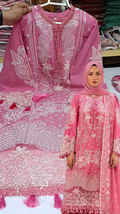3pc pink Blossoms lawn
